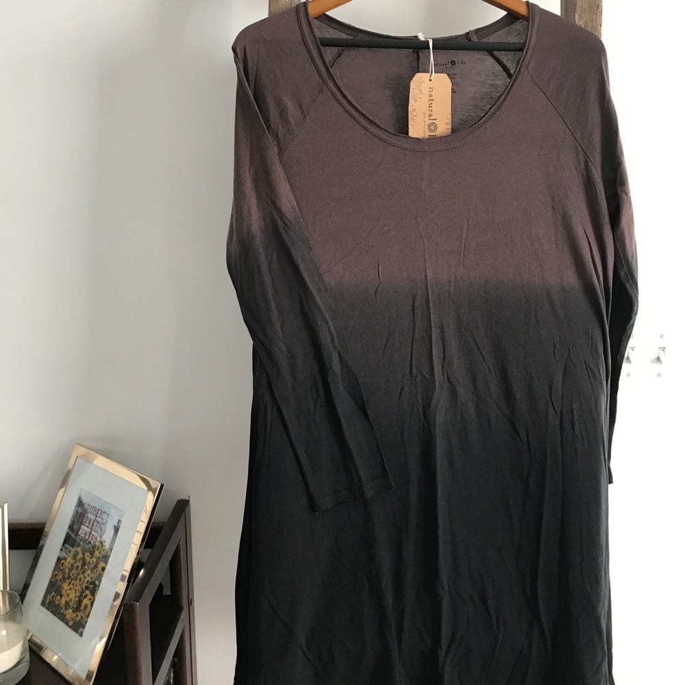 [Natural Life] Ombre Long Sleeved Swing Dress