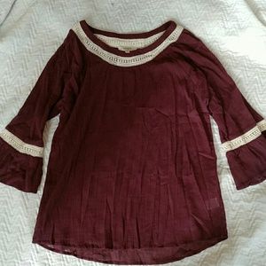 Umgee Tunic 🍆 Purple & White, Hippie, Boho