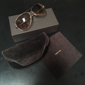 Tom Ford Charles Gold Aviator Sunglasses Tom Ford Charles Gold Aviator Sunglasses