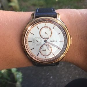 Blue and gold Fossil Watch!