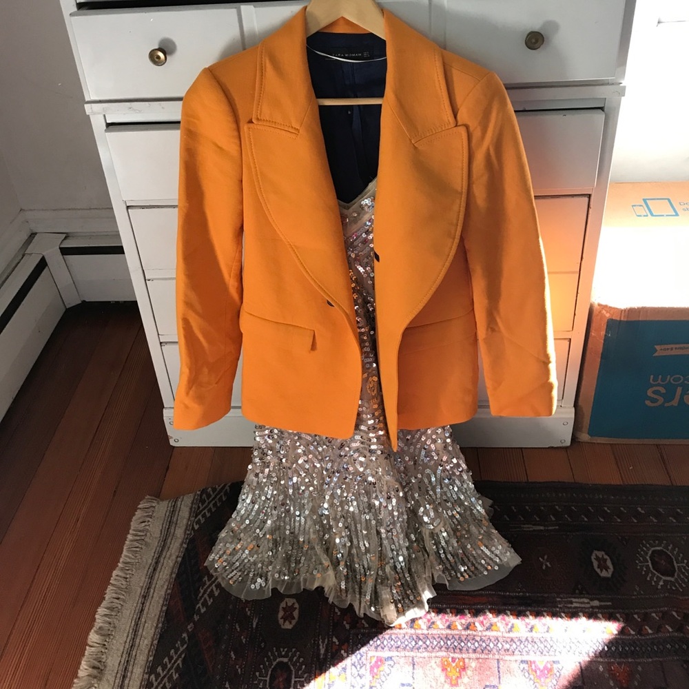 Zara orange jacket, Size S