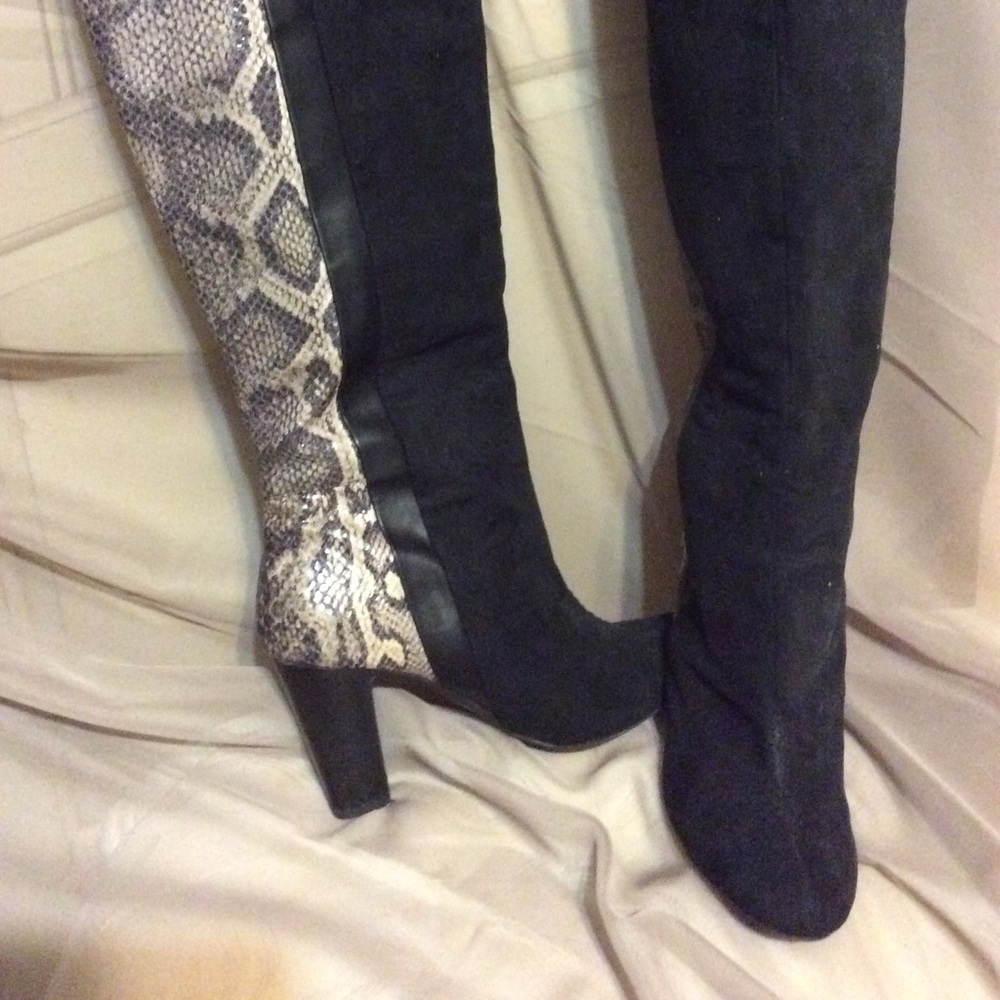 Snake skin tall boots
