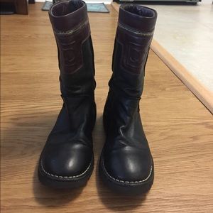 Chanel quilted motor cycle boots