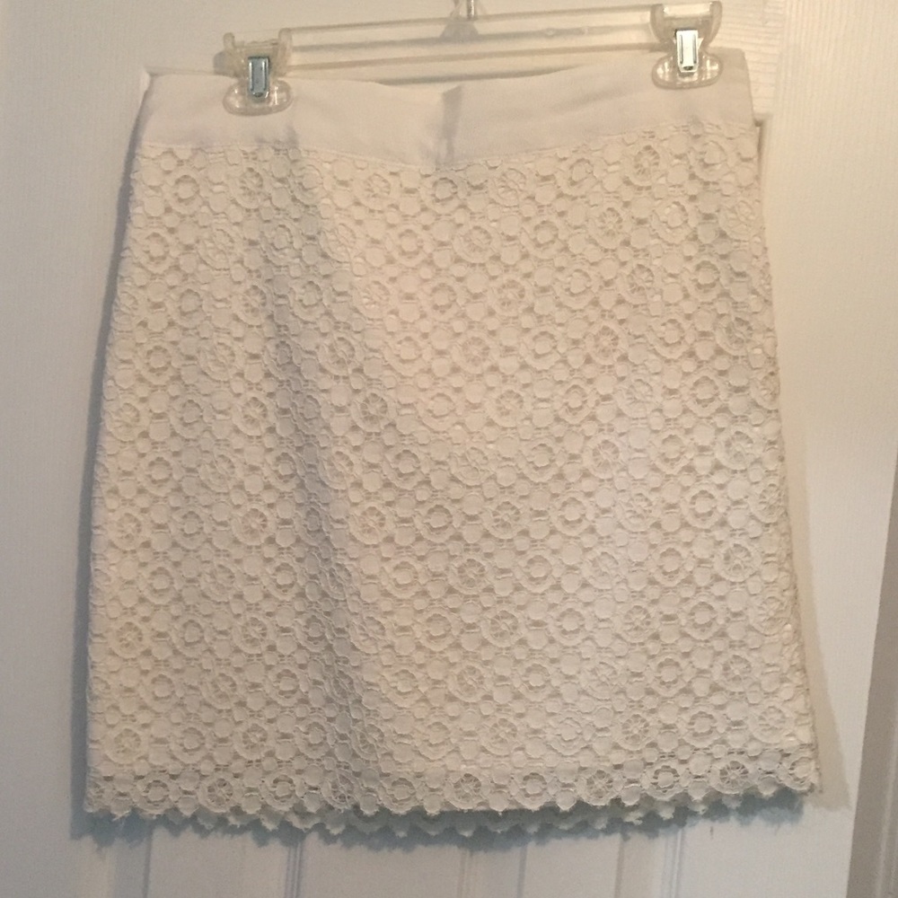 The Limited white lace skirt