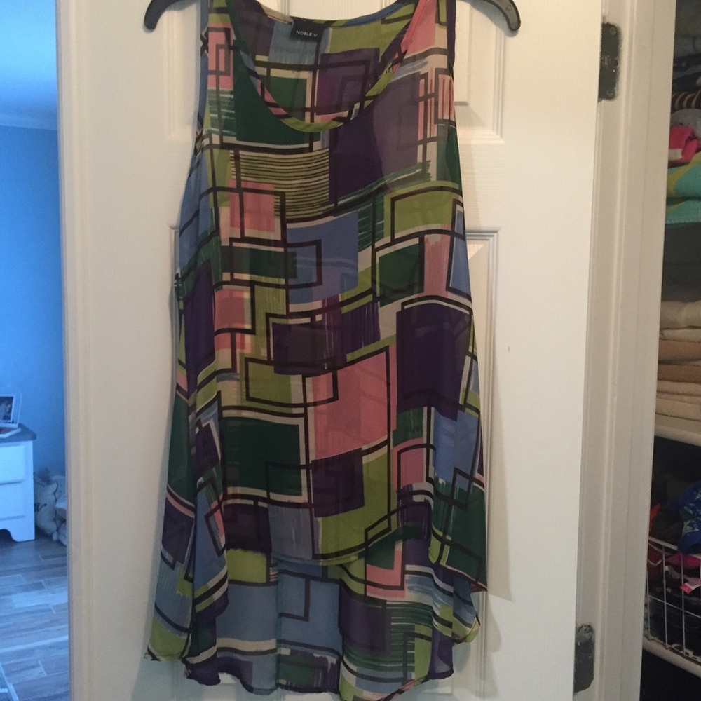 High low boutique brand cross back tank