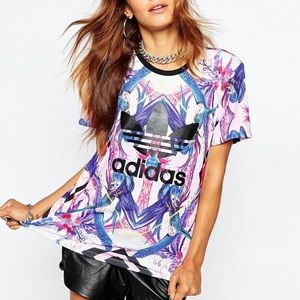 ADIDAS Florera Abstract 'Optic Bloom' Treefoil Tee