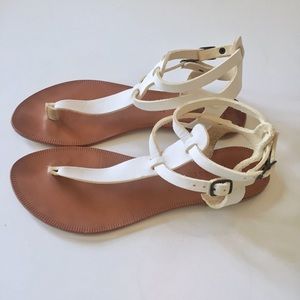Joie White Leather Gladiator Sandals