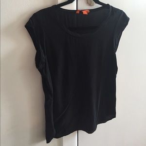 Joe Fresh black silk cap sleeve top