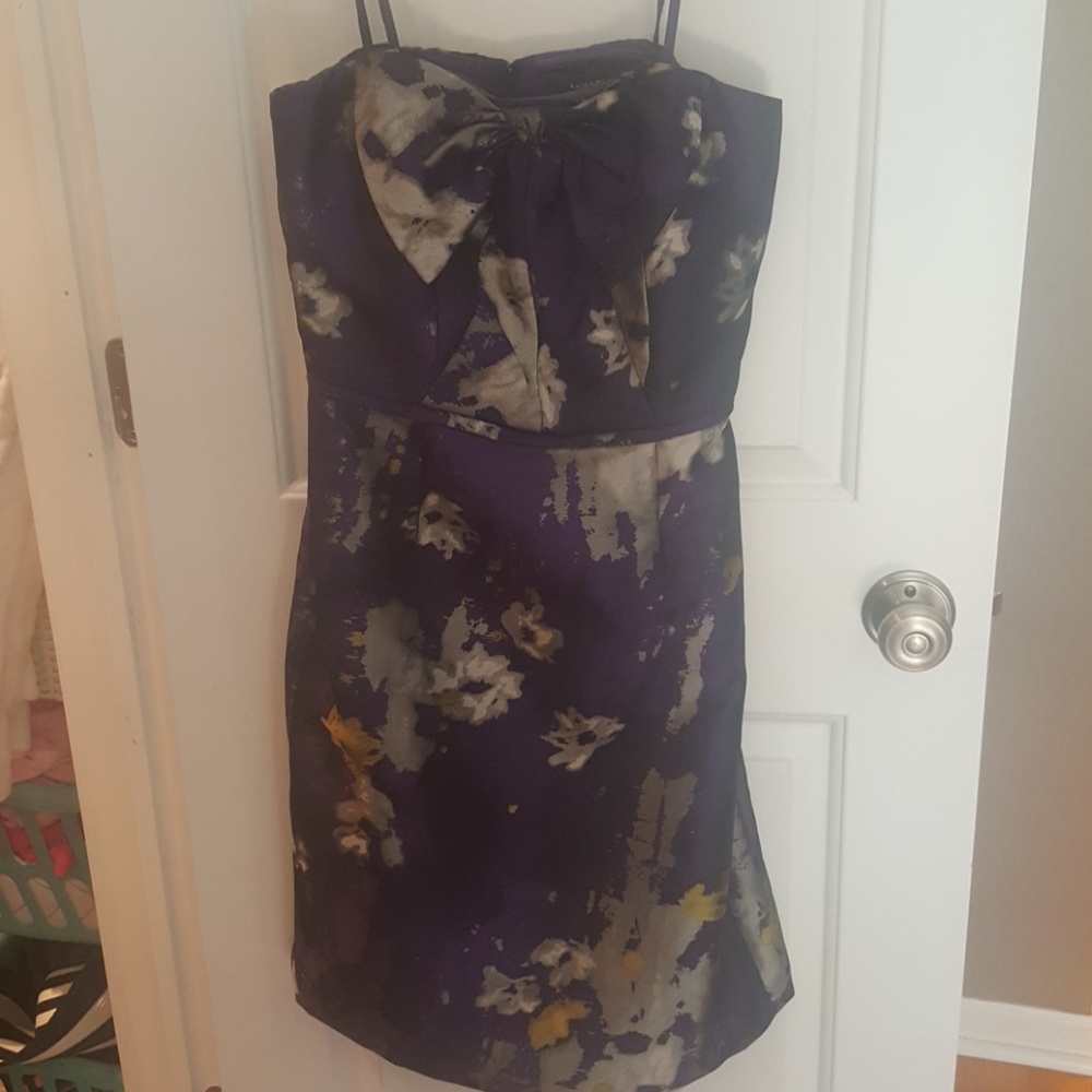 Floral Purple Tahari Structured cocktaill dress