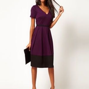 ASOS Midi Dress in Ponte with Contrast Hem