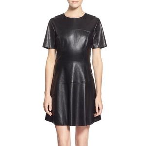 Nordstrom Faux Leather Skater Dress