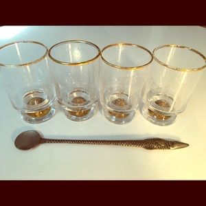 Set of 4 anthropology cocktail glasses &free gift