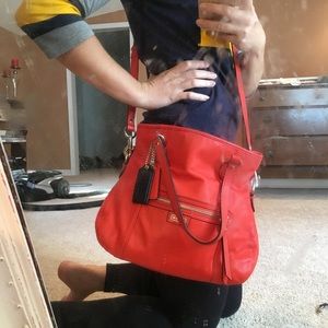 Coach purse- beautiful orange- perfect for fall!