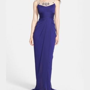 Adrianna Papel Collection Draped Embellished Gown