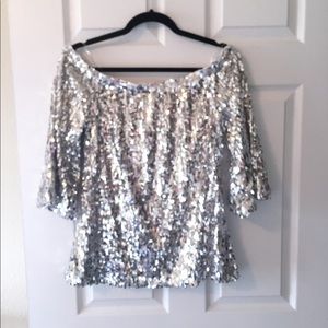 Off the shoulder sequin top