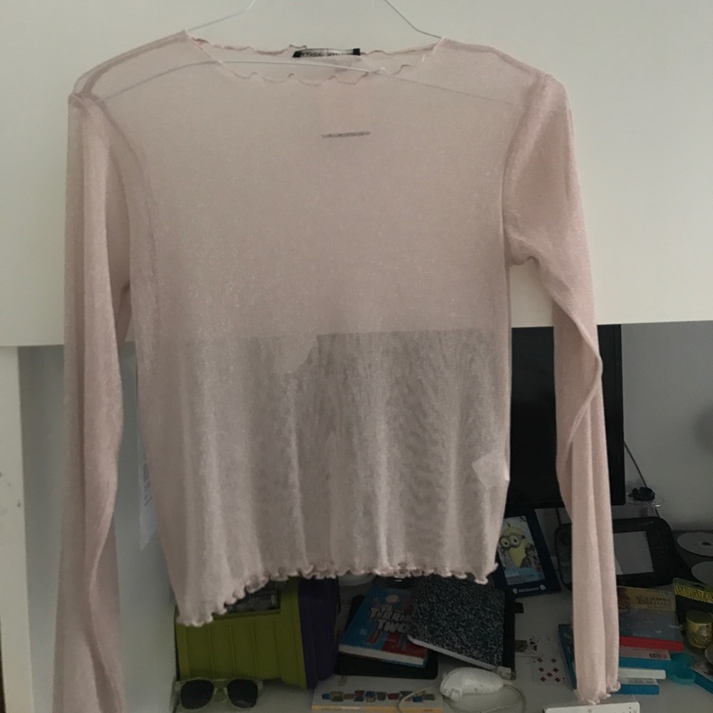 BRANDY MELVILLE see through pink glitter shirt ❤️