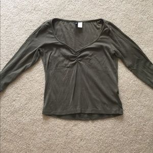 H&M olive scoop neck shirt