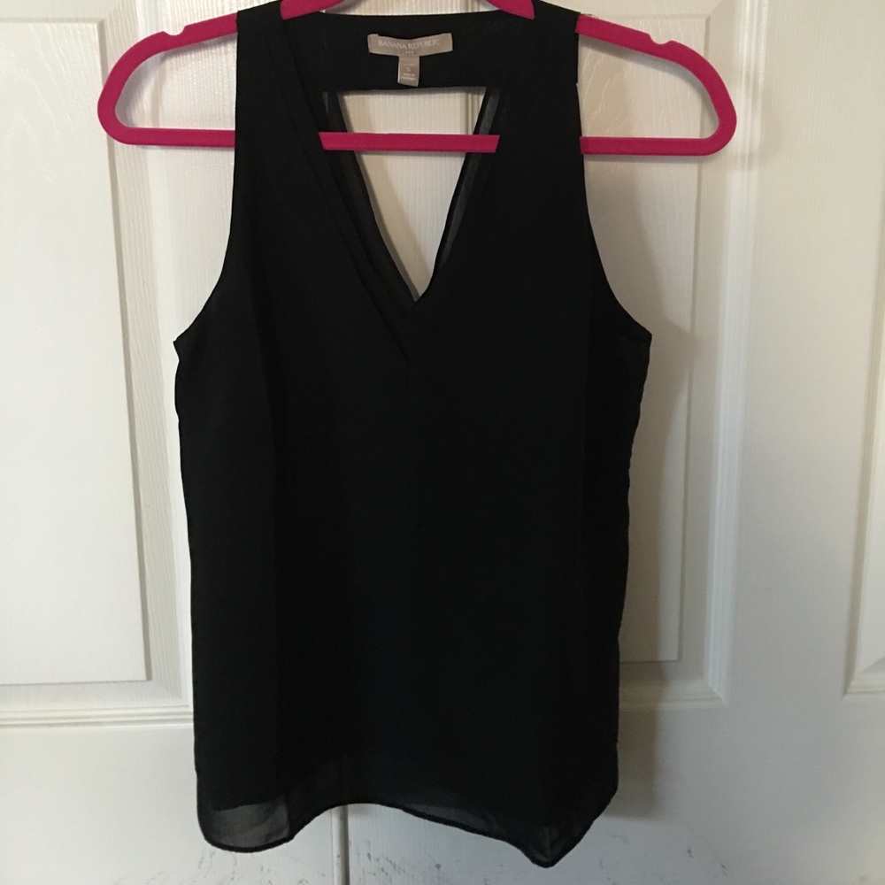 Banana Republic black dressy tank size s