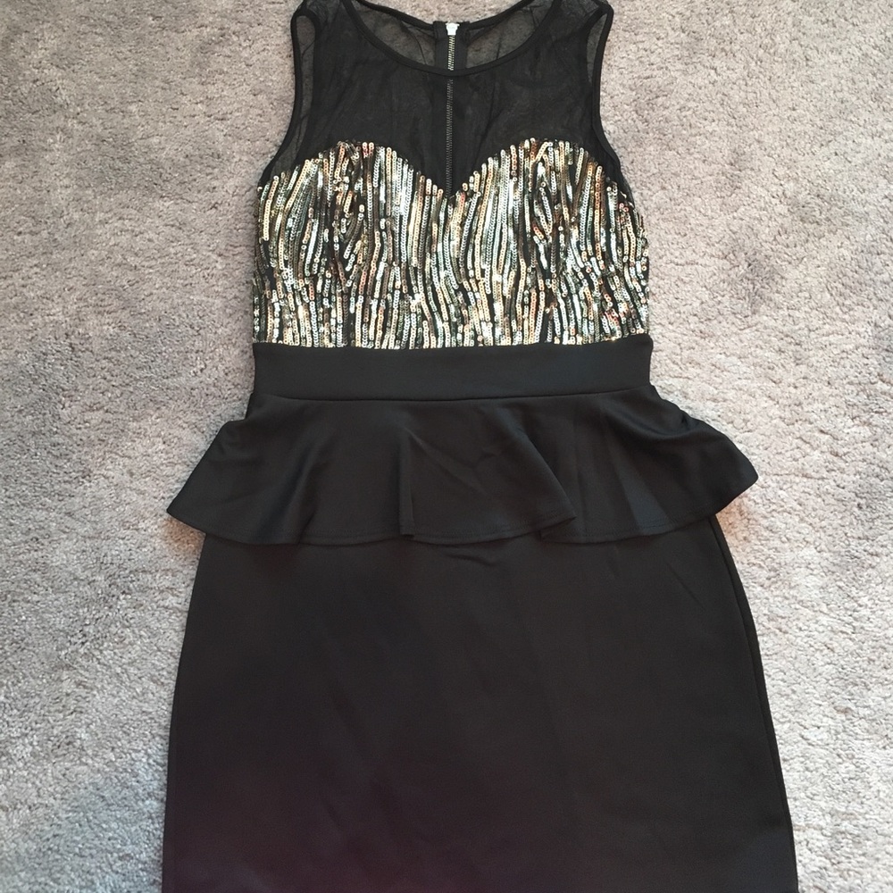 Black peplum dress