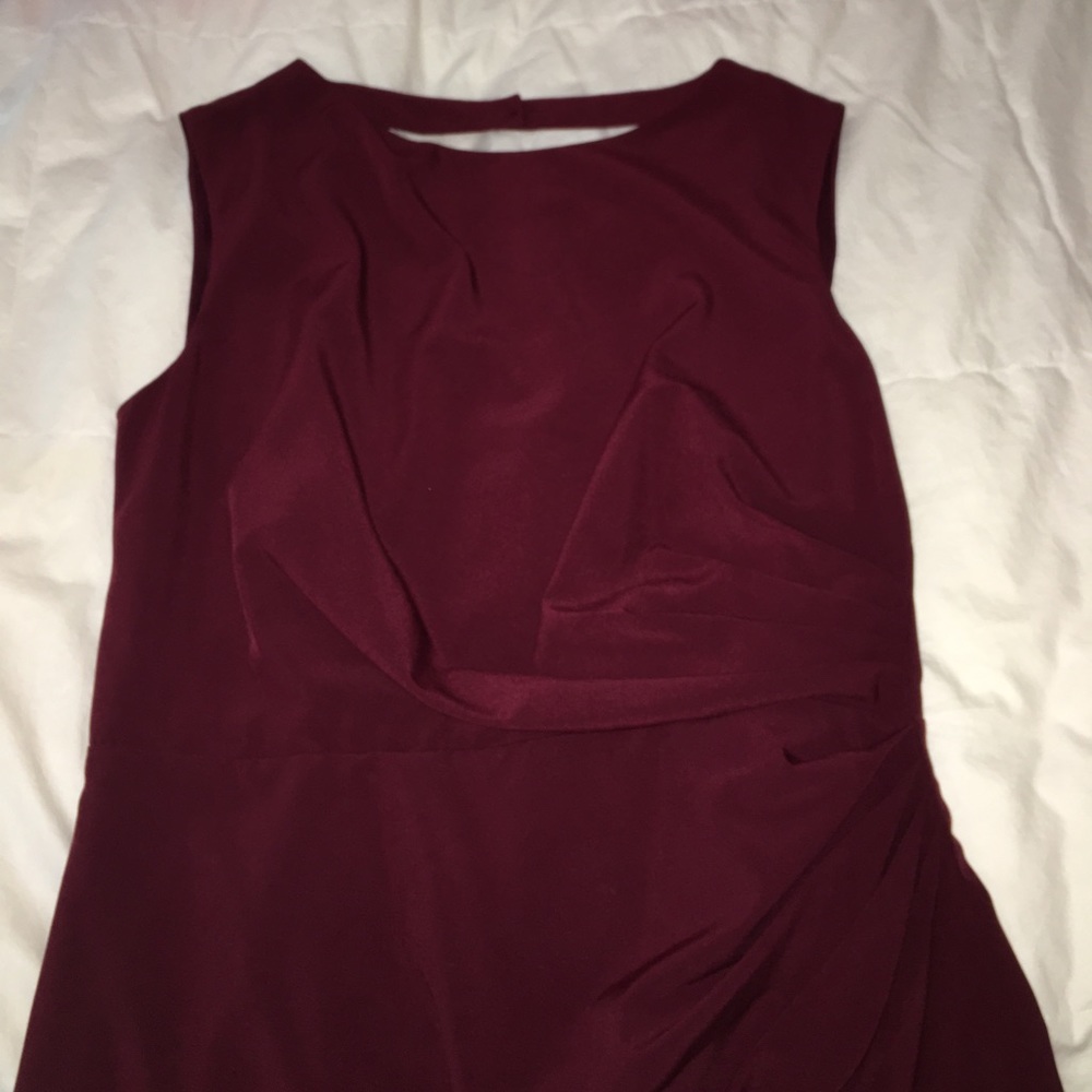 Maroon backless silk dress