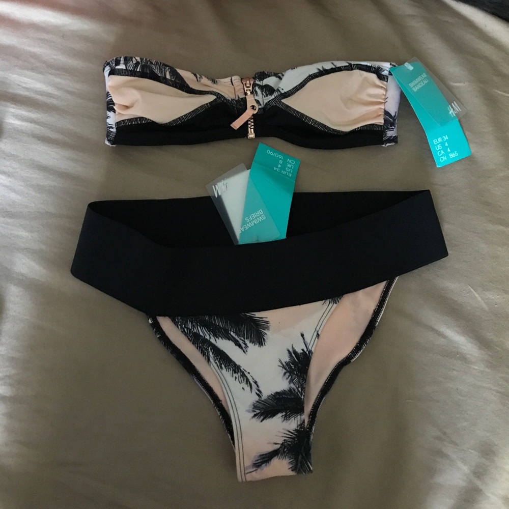 HM 2 piece bandeau swim set size 4 NWT
