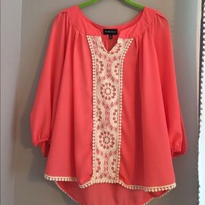 Coral Lace Blouse