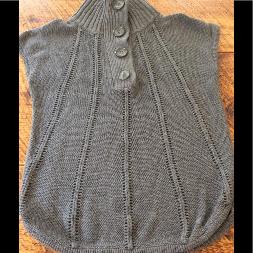 BCBG Maxazria cotton/wool sweater/vest, gray, S