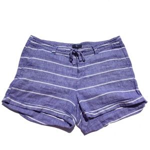 Gap Sz 8 Blue and white Linen Blend Shorts