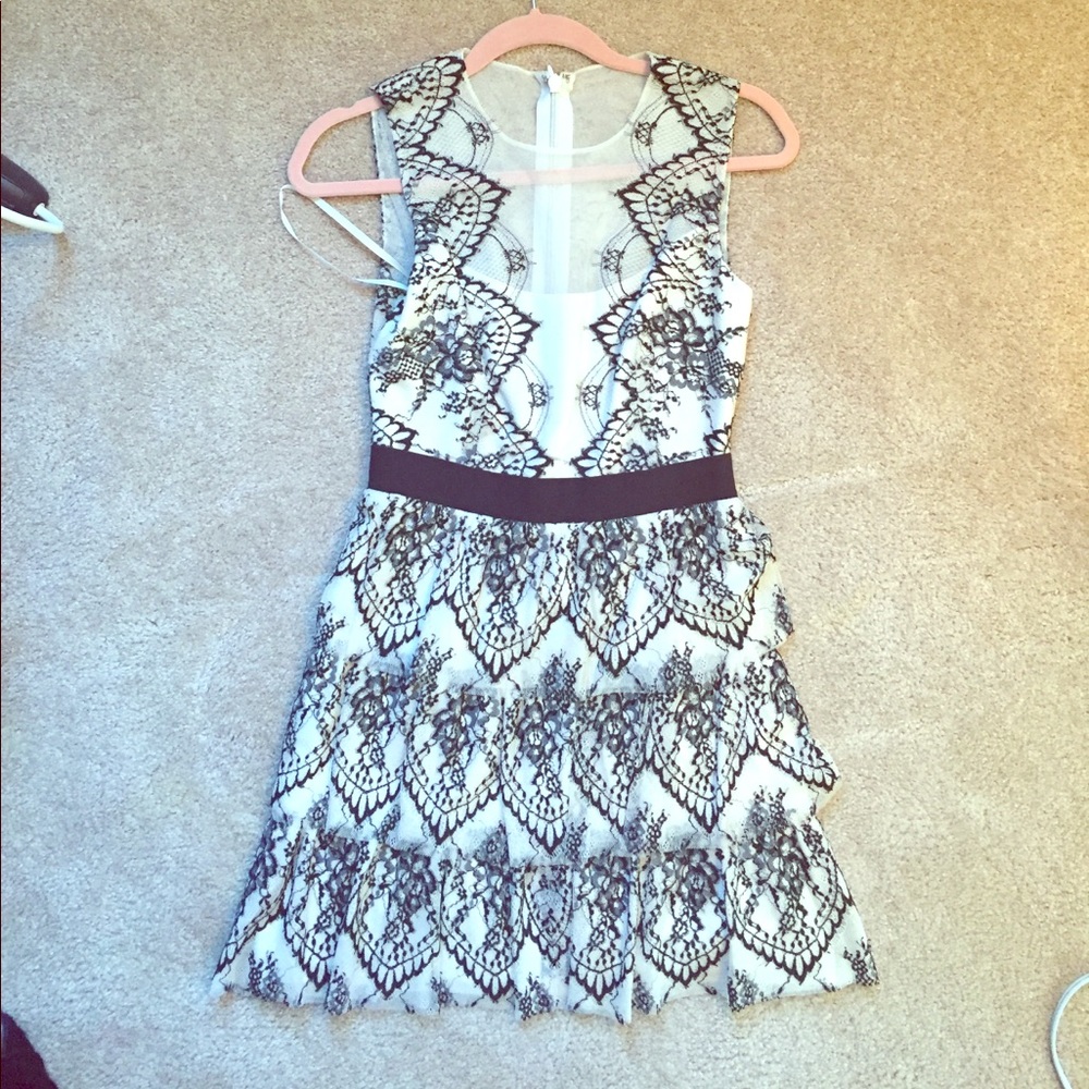 BCBG Black and white mini dress