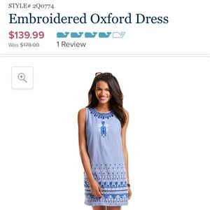 Vineyard Vines Embroidered Oxford Dress