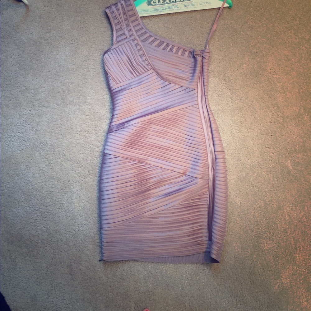 BCBG Blush pink one shoulder dress