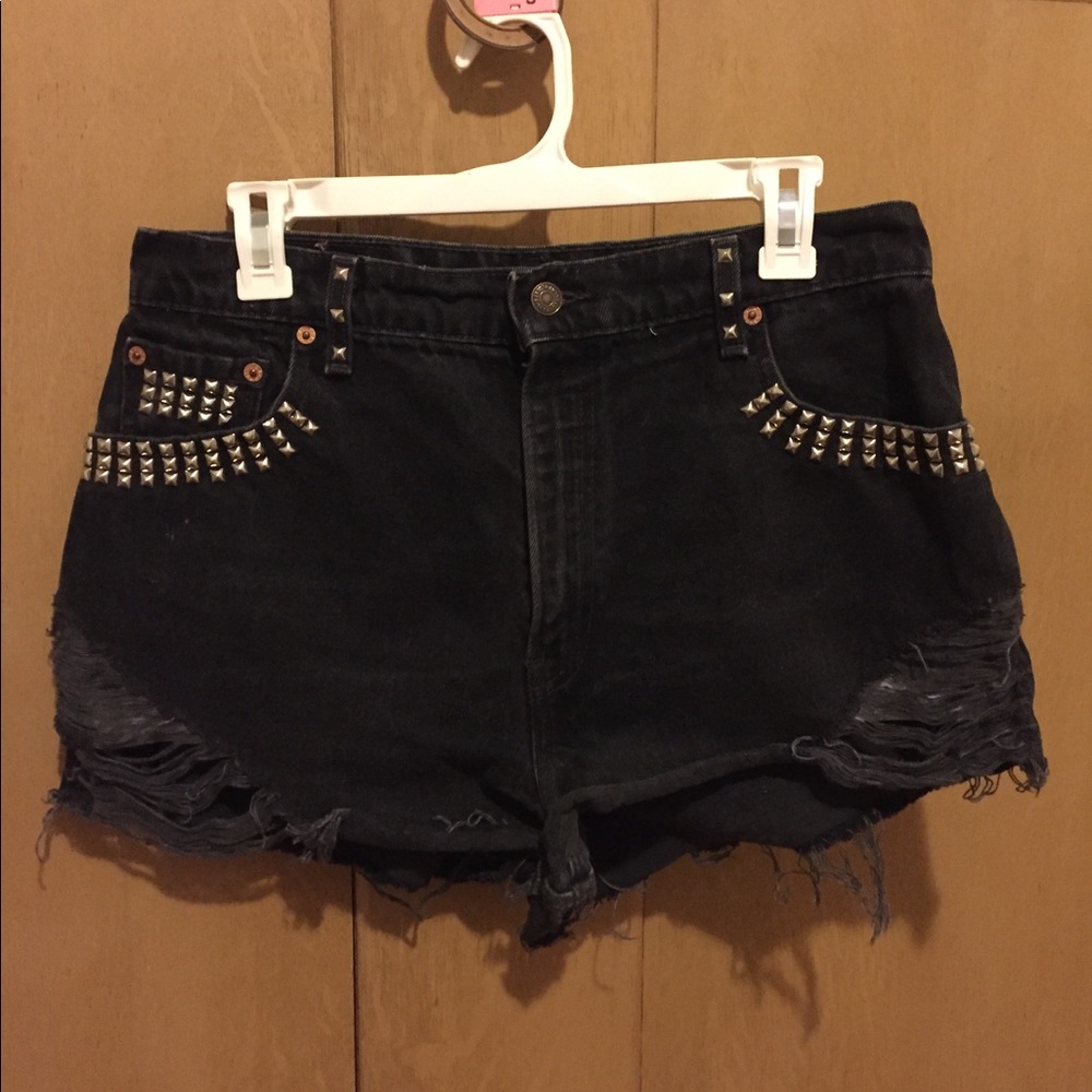 Urban Outfitters Levis Studded Denim Short