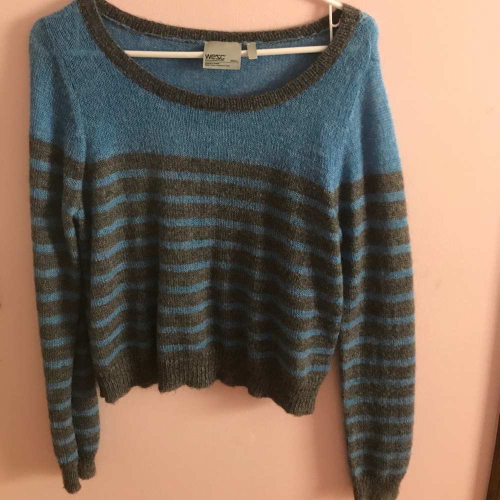 Wesc Blue & Grey Striped Sweater