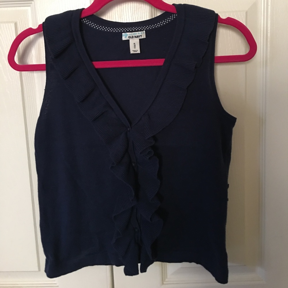Blue Old Navy Sweater material tank with button