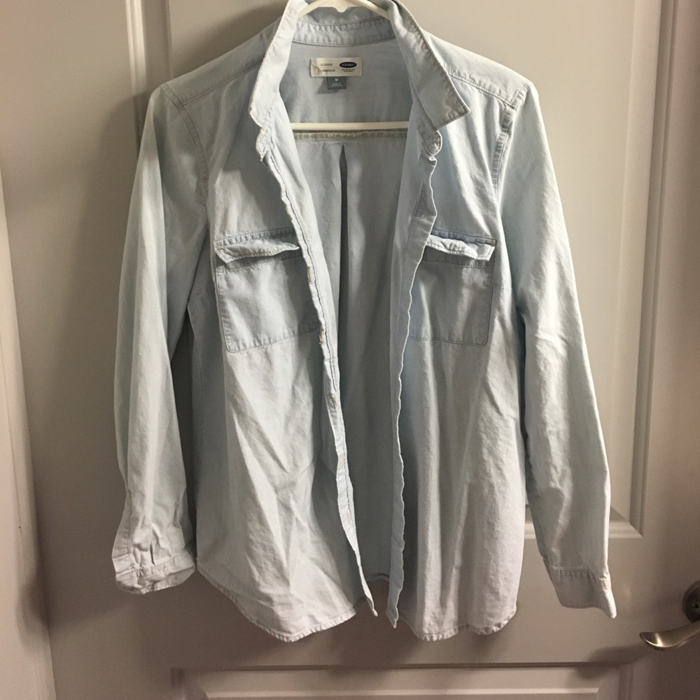 Light denim button up