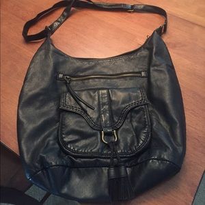 Black Faux Leather Purse