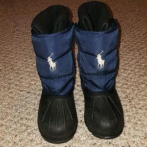 Navy Blue Polo Snow Boots