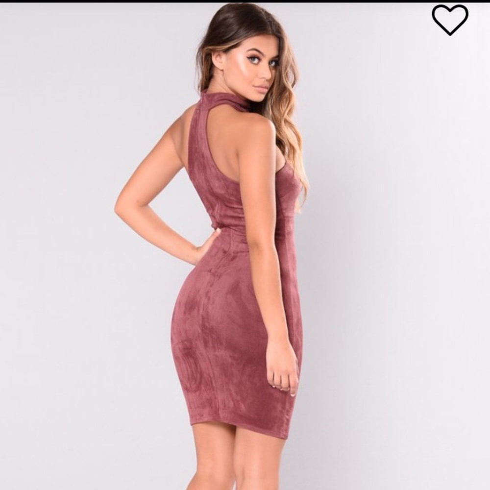 NEW NEW NEW Burgundy faux suede choker dress