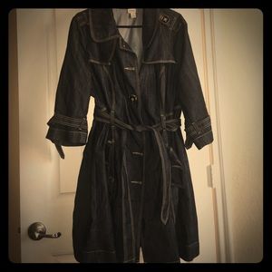 Long length denim jacket