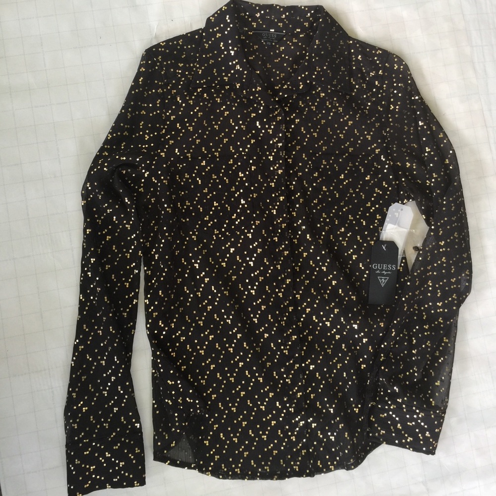 GUESS Sheer Foil Top