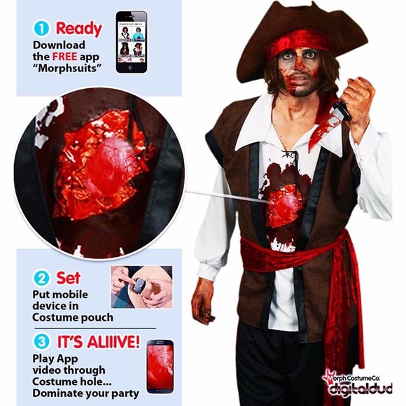 Real Beating Heart Pirate Cosplay Costume M - Picture 3 of 3