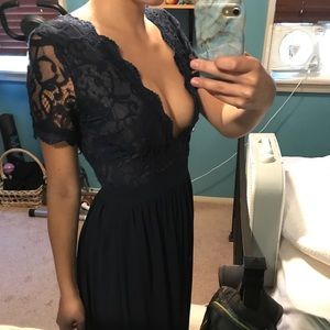 Asos low cut lace formal Maxi Dress