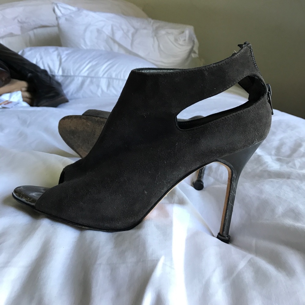 Manolo Blahnik cut-out, open-toe booties