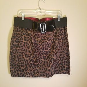 Maurcies leopard print belted mini skirt. Maurcies leopard print belted mini skirt.