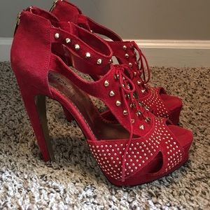 BEBE Red platform heel