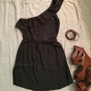 Forever 21 Olive Green One Shoulder Dress Size S