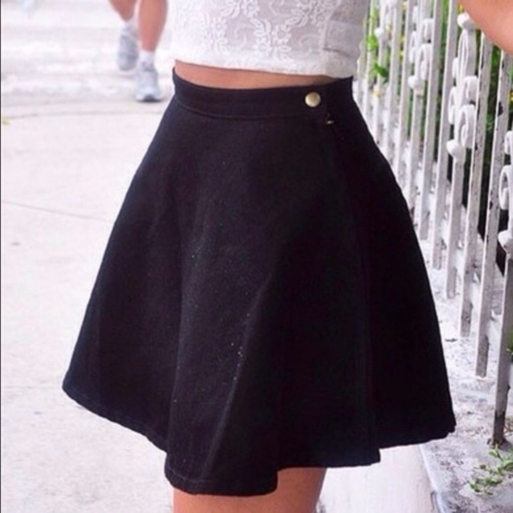 NWT American Apparel black denim circle skirt