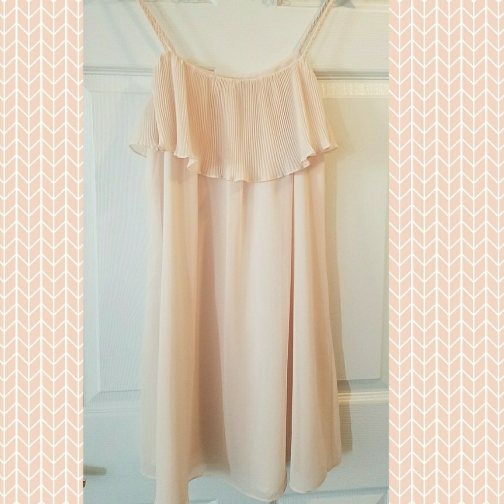 Blush ruffle dress