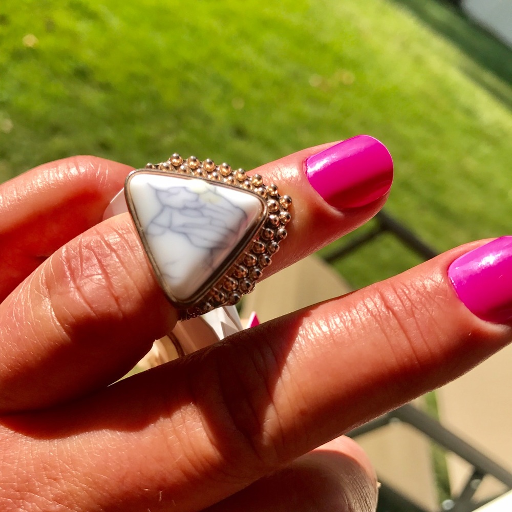 NWT 3 gypsy boho rose gold/marble arrow Roxy rings