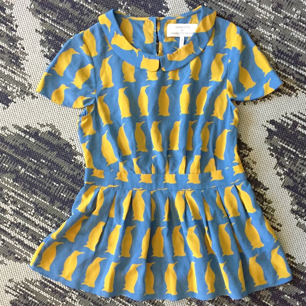 Penguin Peplum Blouse (Anthropologie) Adelie